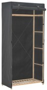 248193 vidaXL Гардероб, сив, 79x40x170 см, текстил