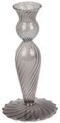 Свещник от сиво стъкло, височина 17 cm Swirl - PT LIVING