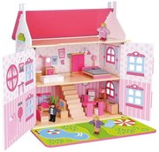Tooky Toy - Дървена двуетажна къща за кукли, Приказен свят