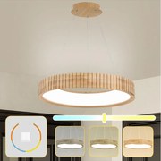 Brilagi - LED полилей на кабел FALCON WOOD MODERN, LED 40W/230V, Ø 60 см, дървен