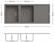 Leks UNICO Композитна мивка за вграждане