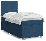 3290314 vidaXL Боксспринг легло с матрак, синьо, 80x200 см, плат