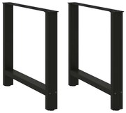 4013312 vidaXL Крака за трапезна маса, черни, 2 бр., 80 x (72-73) см, стомана