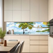 Стъклен гръб за кухня - Тропическа приказка