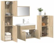 3325021 vidaXL Комплект шкафове за баня от 5 части дъб сонома инженерно дърво