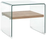 284742 vidaXL Маса за кафе, прозрачна, 50x50x45 см, закалено стъкло