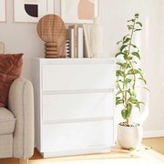 813361 vidaXL Сайдборд, бял, 60x34x75 см, бор масив