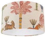 Текстилен абажур многоцветен с животински принт 35/35/20