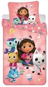 Памучно детско спално бельо за единично легло 140x200 cm Gabby's Dollhouse - Jerry Fabrics