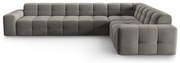 Ъглов диван от сиво кадифе (десен ъгъл) Kendal - Micadoni Home
