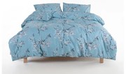 Синьо единично спално бельо от памук Renforcé 140x200 cm Blue Floral – Mila Home Luxury