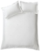 Бяло единично памучно спално бельо 135x200 cm Lottie Floral Embroidery – Bianca