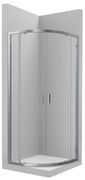 MR - Параван за ъглово душ корито AM18910012 с 2 плъзгащи врати + 2 фиксирани панела (R500), 100х195см, 6мм