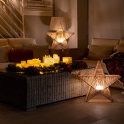 Коледна подова лампа кафява 40см с LED IP54 акумулаторна - Sisine