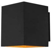 Дизайнерски стенен аплик черен и златист правоъгълен - Sola