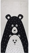Черно-бял детски килим подходящ за пране 160x230 cm Bear Family – Vitaus