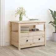 820936 vidaXL Кафе маса, 71x49x55 см, борово дърво масив