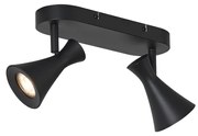 Модерен таванен прожектор черен 2-светлини регулируем - Triangle