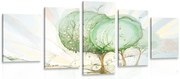 картини от 5 части – Дървета на пастелно поле