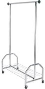 Метална стойка за дрехи на колелца сребърна Profi – Wenko