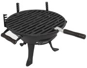 Чугунено барбекю Muhler 104377, Ø30 см, Дървени въглища, Регулируема скара, Черен