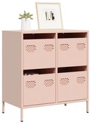 851257 vidaXL Бюфет, розов, 68x39x73,5 см, студеновалцувана стомана