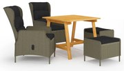 3068730 vidaXL Градински трапезен комплект, 5 части, кафяв