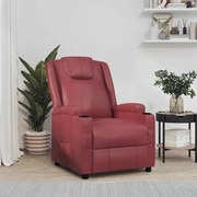 340963 vidaXL Реклайнер стол, виненочервен, изкуствена кожа
