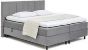 Сиво боксспринг легло с място за съхранение 160x200 cm Elva Bold Line – Bonami Selection