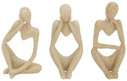 Декоративна фигура atmosphera Aby, Смола, Бежов, 12 cm, 3 бр