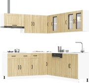 3314924 vidaXL Комплект кухненски шкафове от 11 части Lucca, инженерно дърво