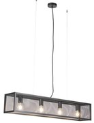 Интелигентна индустриална висяща лампа черна с 4 WiFi A60 - Cage Wire