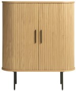 Шкафче от декор от дъб с плъзгащи се врати естествено 100x118 cm Nola – Unique Furniture