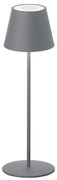 Сива настолна лампа с LED димиране, сензор за движение и метален абажур (височина 38 см) Consenza - Fischer &amp; Honsel
