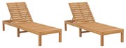3073206 vidaXL Шезлонги, 2 бр, тиково дърво масив