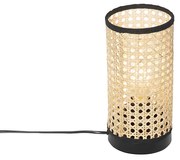 Кънтри настолна лампа ратан с черно - Kata