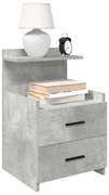 858639 vidaXL Нощни шкафчета, 2 бр. с 2 чекмеджета, бетонно сиви, 40x36,5x62 см