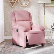 3204282 vidaXL Електрически реклайнер стол, розов, кадифе