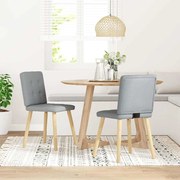4101068 vidaXL Трапезни столове, 2 бр, светлосиви, текстил