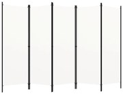 320723 vidaXL Параван за стая, 5 панела, бял, 250x180 см