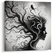 Картина на платно – Фантазийна жена и дърво на живота