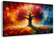 Картина на платно – Дървото на живота в цветовете на дъгата