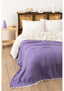 Лилава муселинова покривка за двойно легло 230x250 cm - Mijolnir