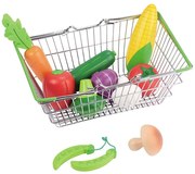 Lelin Toys - Детска кошница за пазар със зеленчуци