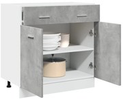 856091 vidaXL Долен шкаф с чекмеджета, Lyon бетонно сив, 80x46x81,5 см