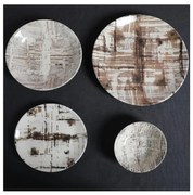 Комплект за хранене 24 части кафяв/бял/порцелан