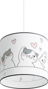 Бял детски полилей с пластмасов абажур ø 30 cm Puss – Sollux