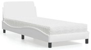 3208298 vidaXL Легло с матрак Dover, бяло, 80x200 см, изкуствена кожа