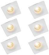 Комплект от 6 вградени спота бели 12 см кръгли - Gypsy Stucco