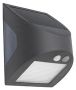 Соларен LED стенен аплик със сензор LED/3W/3,7V 1200 mAh IP54 антрацит